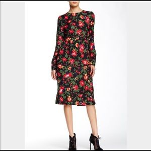 Walter Baker Floral Christmas Dress Long Sleeved